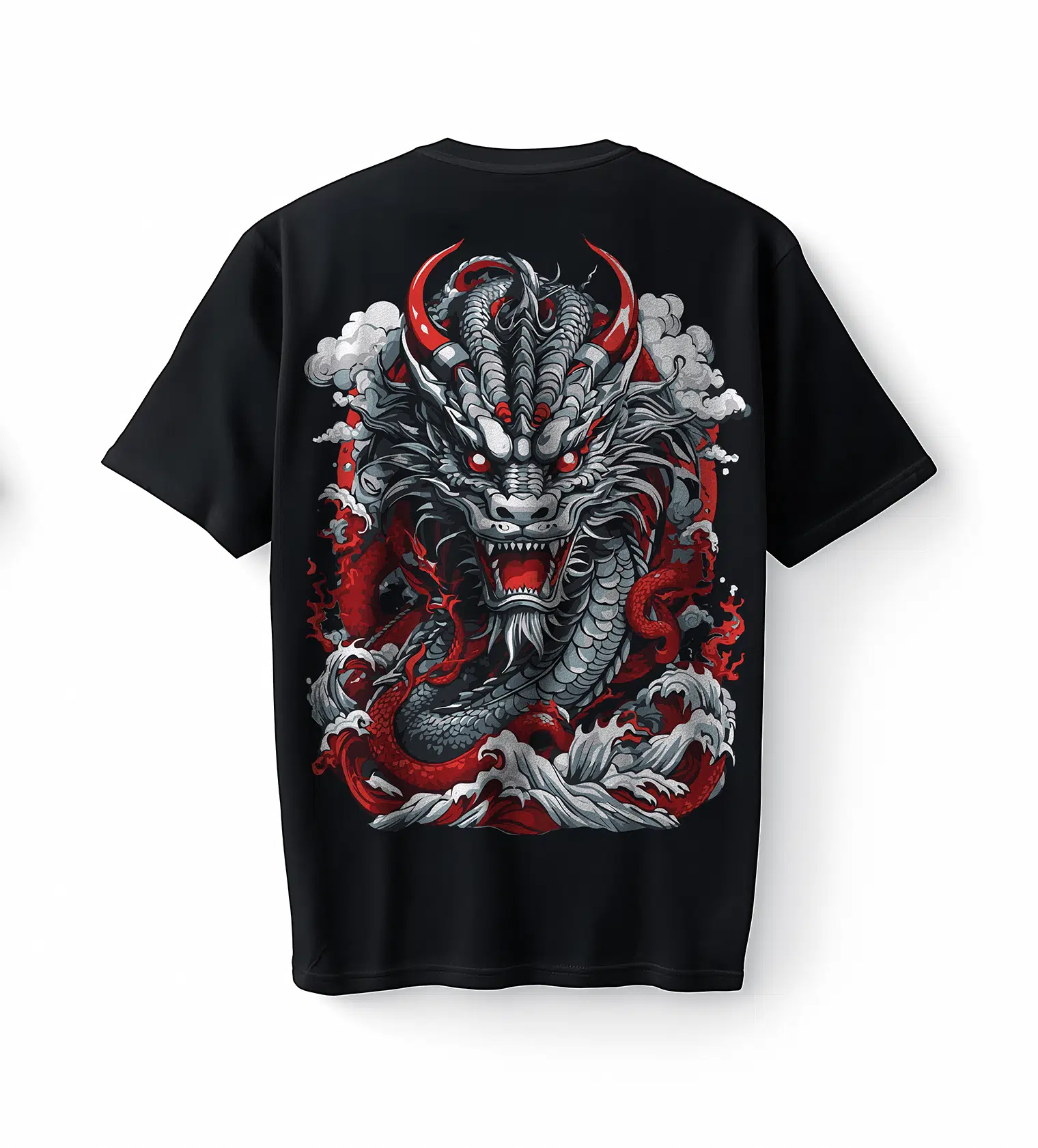Bumeta Fire Red Dragon Fury Oversize Unisex Tişört T-Shirt