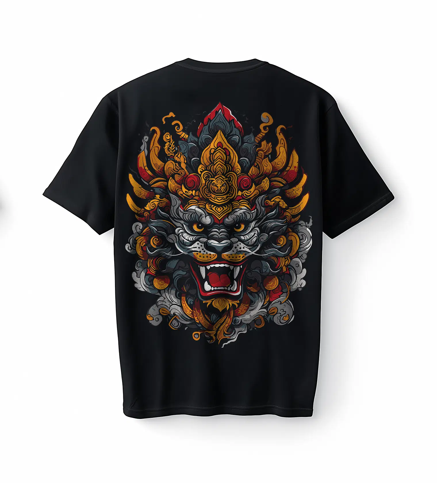 Bumeta Asian Guardian Lion Head Beast Oversize Unisex Tişört T-Shirt