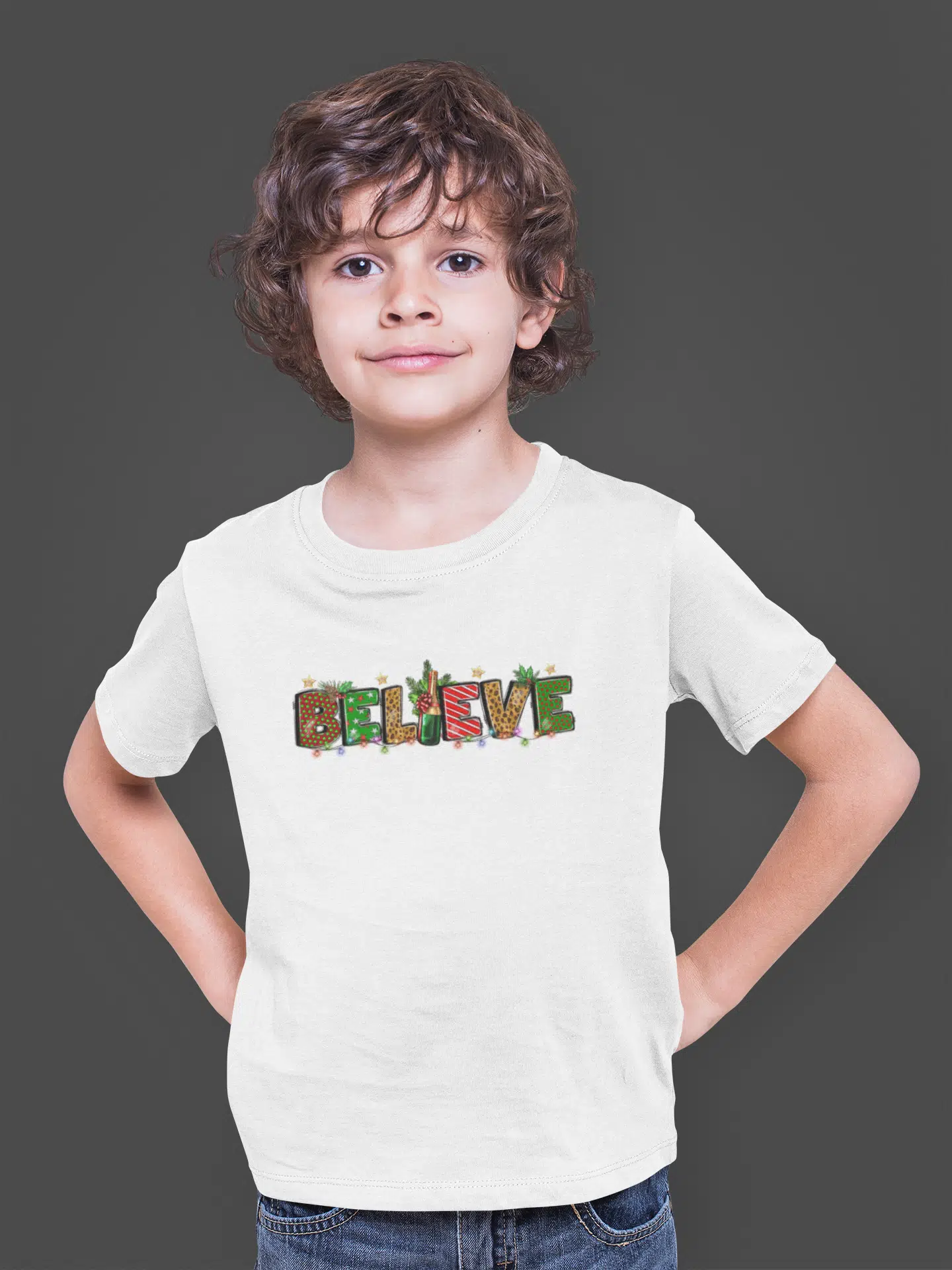 Bumeta Believe Christmas Yılbaşı Baskılı Çocuk Tişört T-shirt