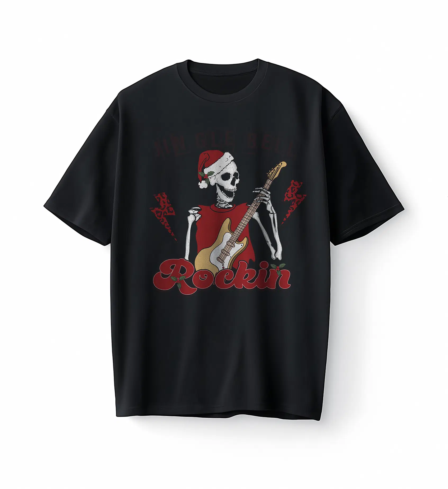 Bumeta Christmas Rock Jingle Bell Rockin Oversize Unisex Tişört T-Shirt