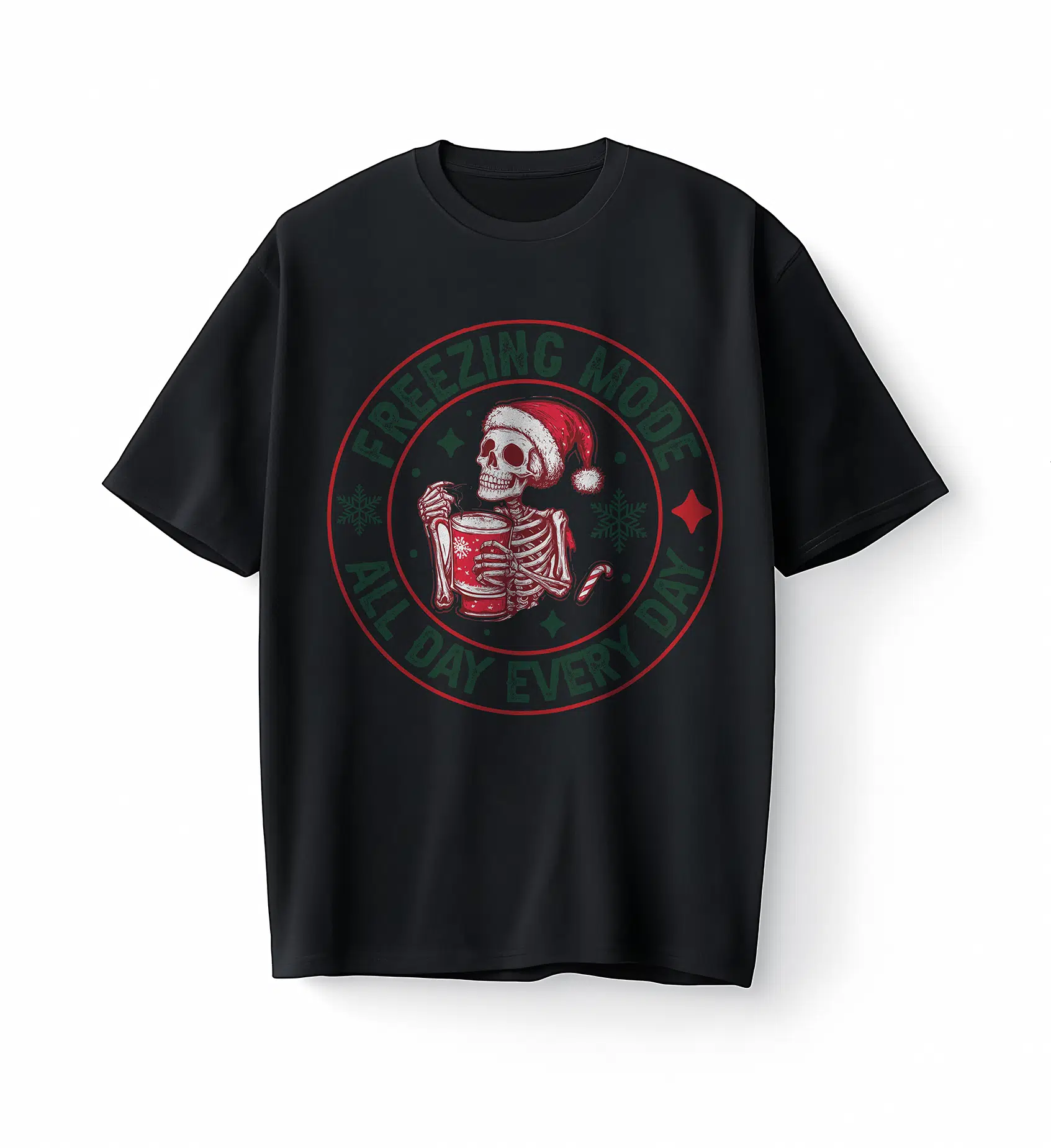 Bumeta Freezing Mode Christmas Yeniyıl Oversize Unisex Tişört T-Shirt