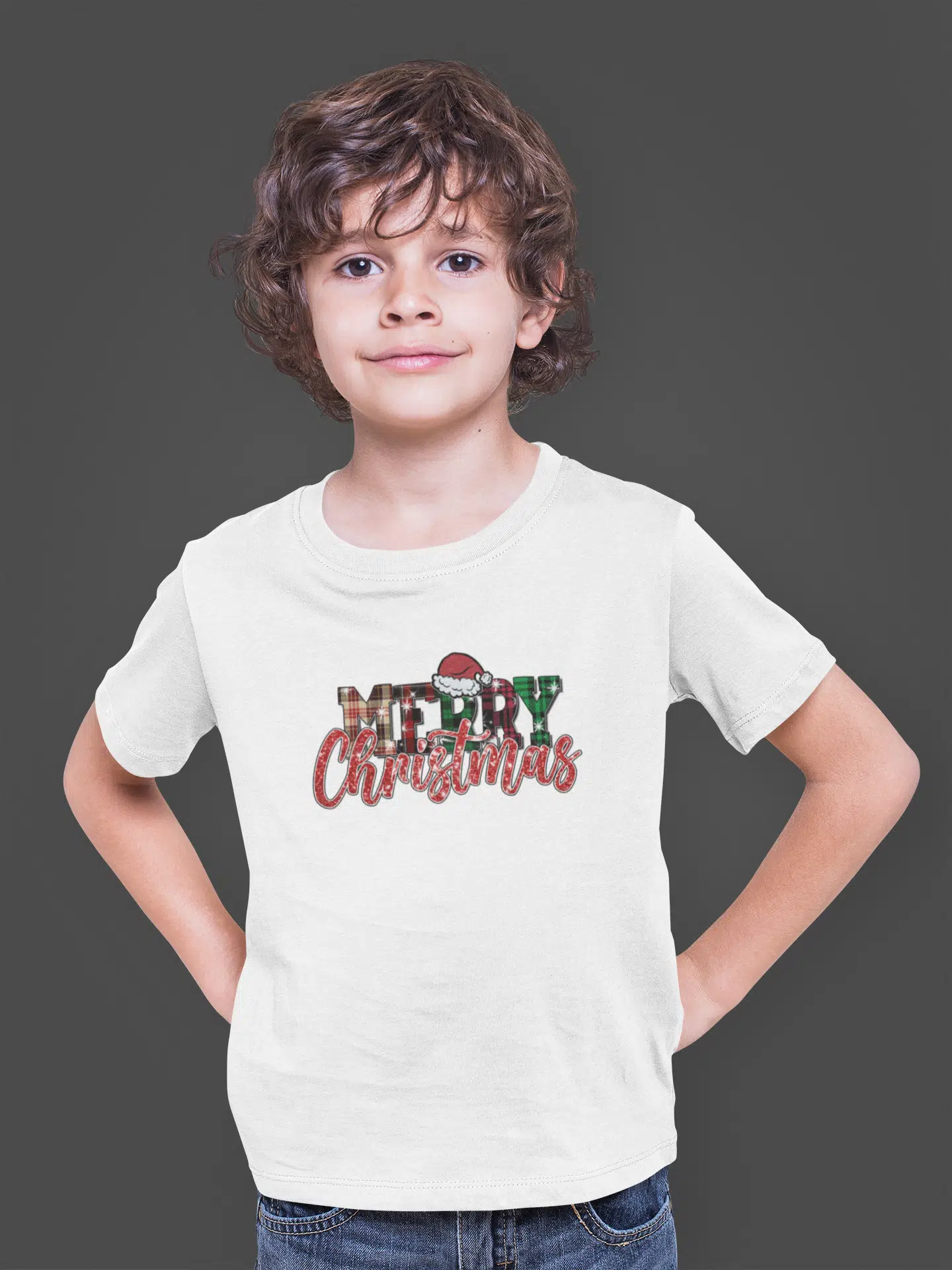 Bumeta Glitter Merry Christmas Noel Çocuk Tişört T-shirt