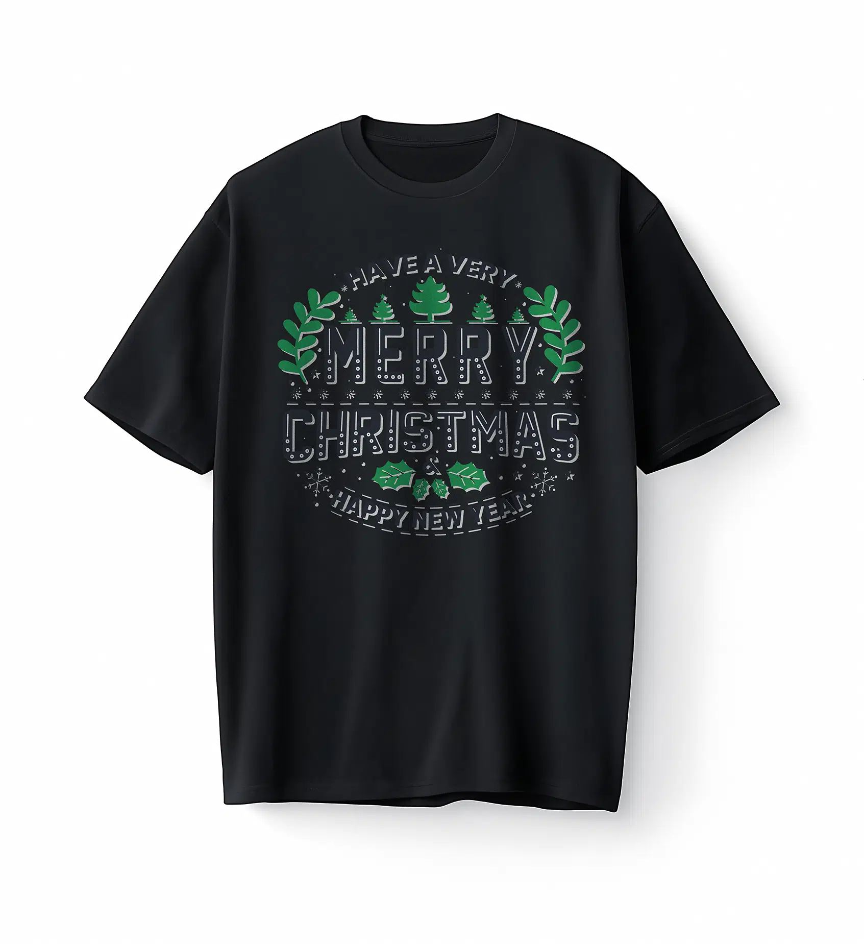 Bumeta Have a Very Merry Christmas Green Oversize Unisex Tişört T-Shirt