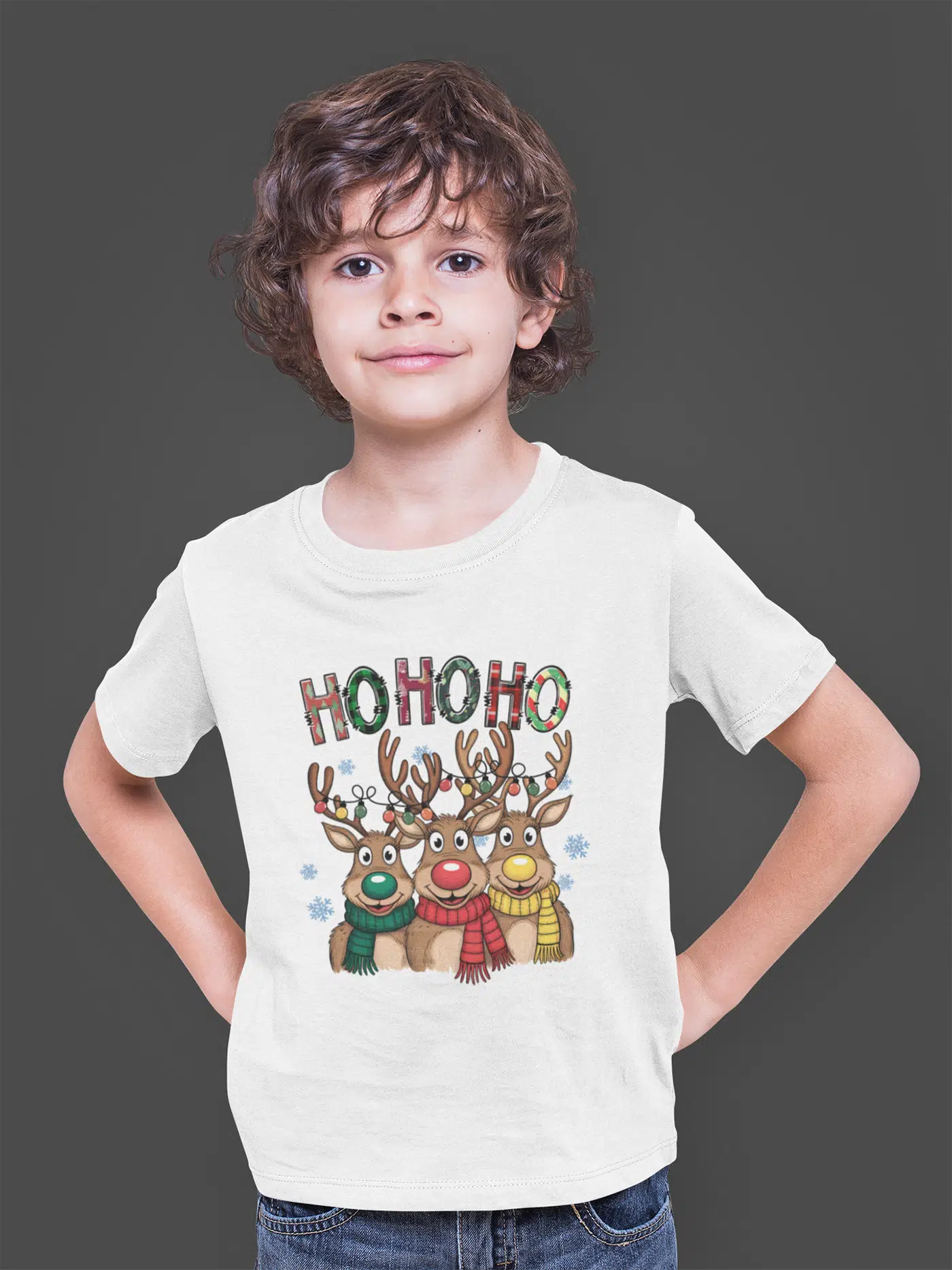 Bumeta Ho Ho Ho Noel Geyiği Yılbaşı Çocuk Tişört T-shirt