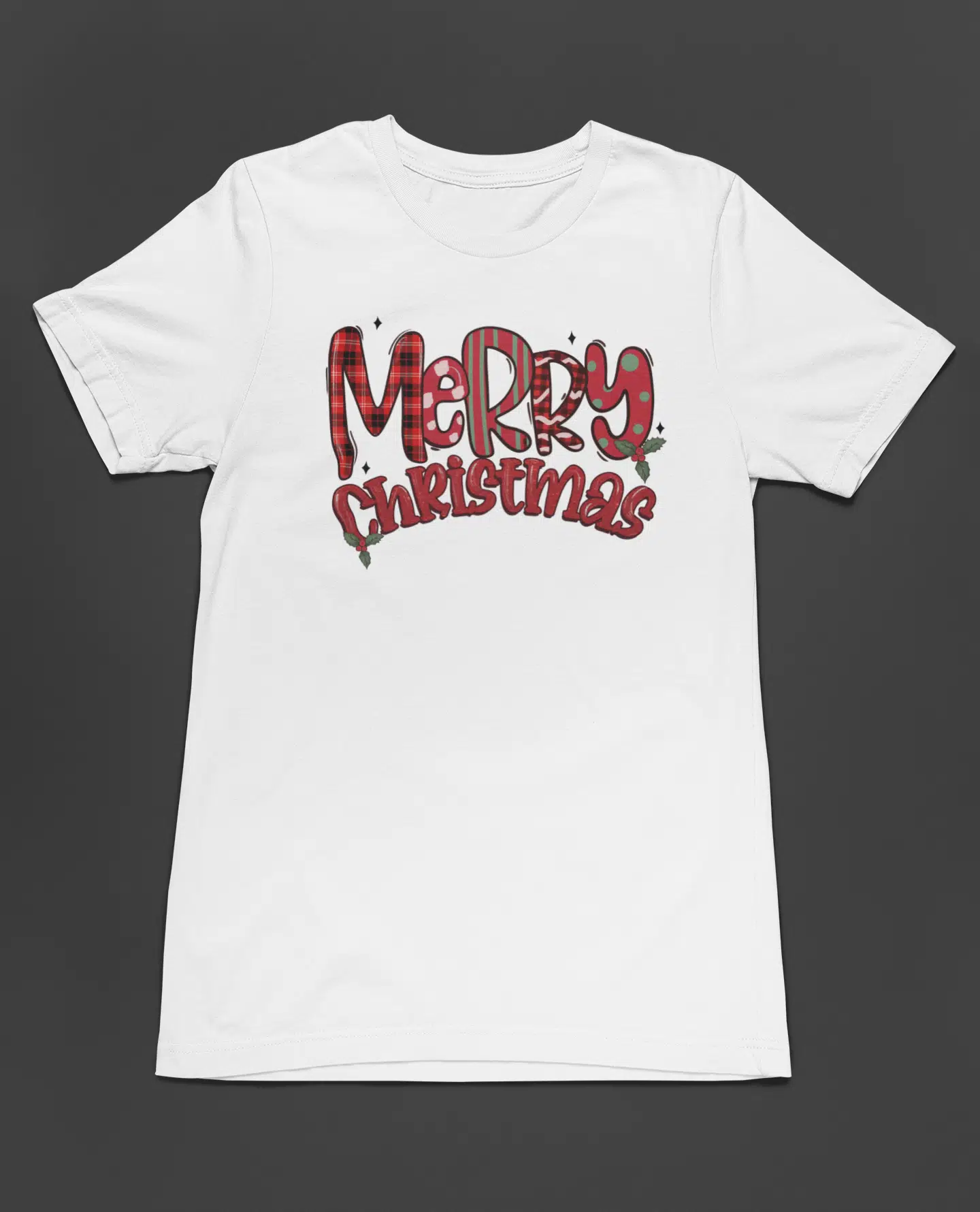 Bumeta Klasik Yılbaşı Merry Christmas Baskılı Unisex Tişört T-Shirt