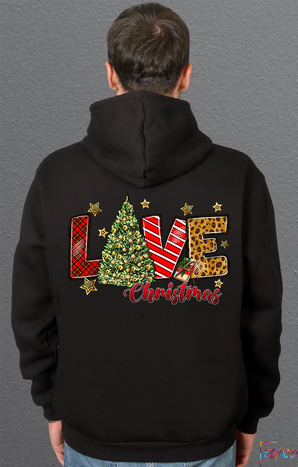 Bumeta Love Christmas Sweatshirt Unisex Kapüşonlu Hoodie