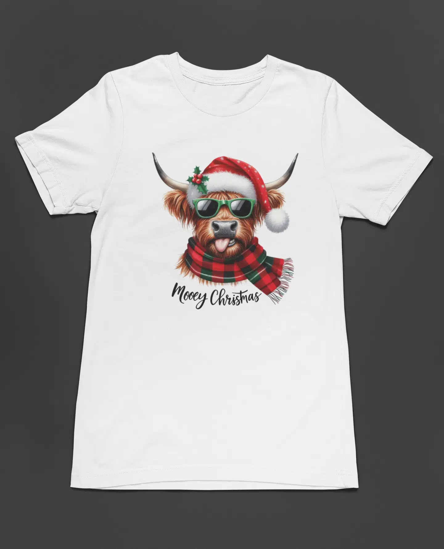 Bumeta Mooey Christmas Boğa Desenli Unisex Tişört T-Shirt