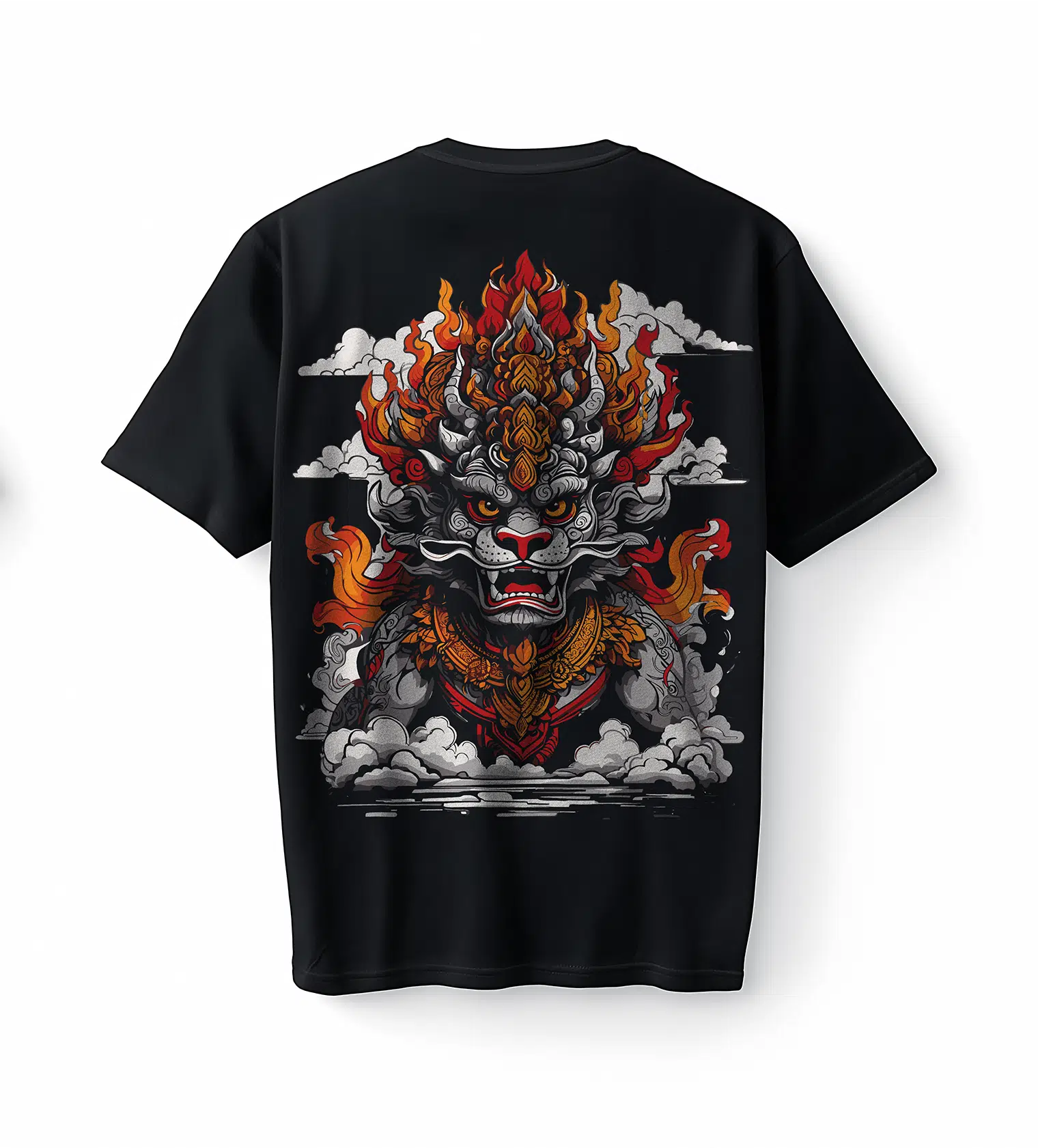 Bumeta Mythical Fire Lion Oversize Unisex Tişört T-Shirt