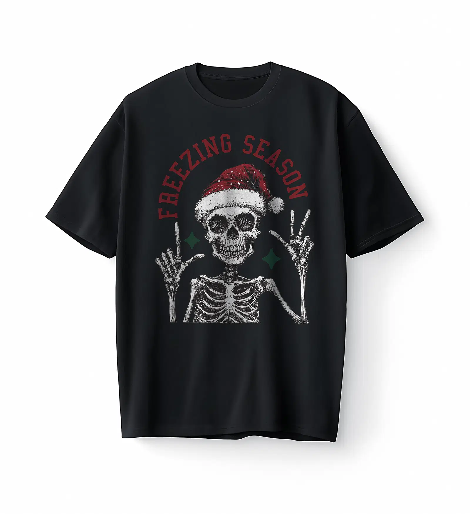 Bumeta Noel Temalı Christmas Freezing Season Oversize Unisex Tişört T-Shirt