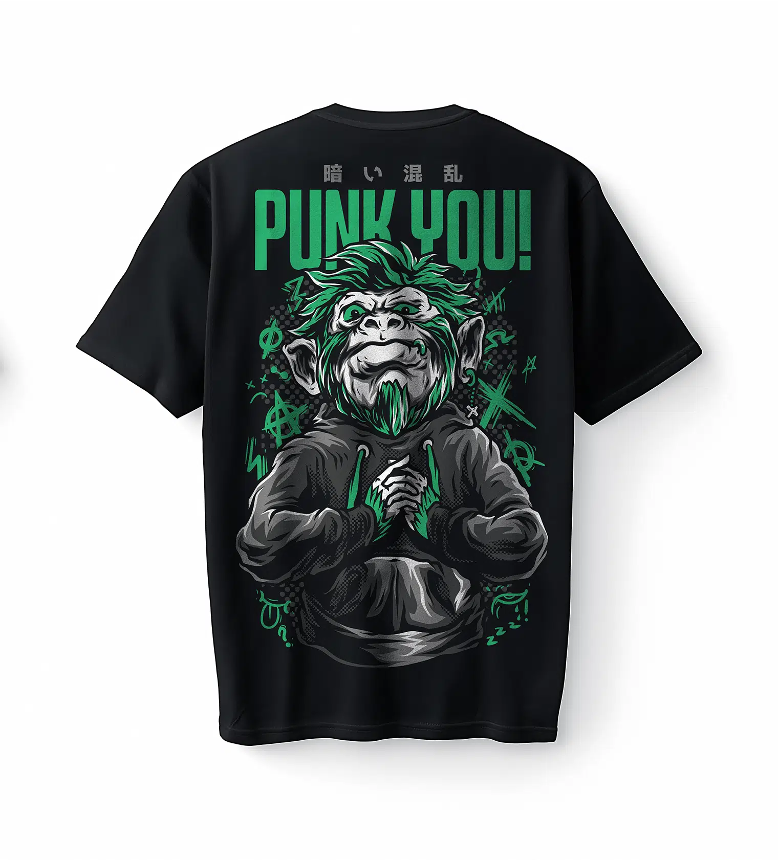 Bumeta Punk You Maymun Streetwear Oversize Unisex Tişört T-Shirt