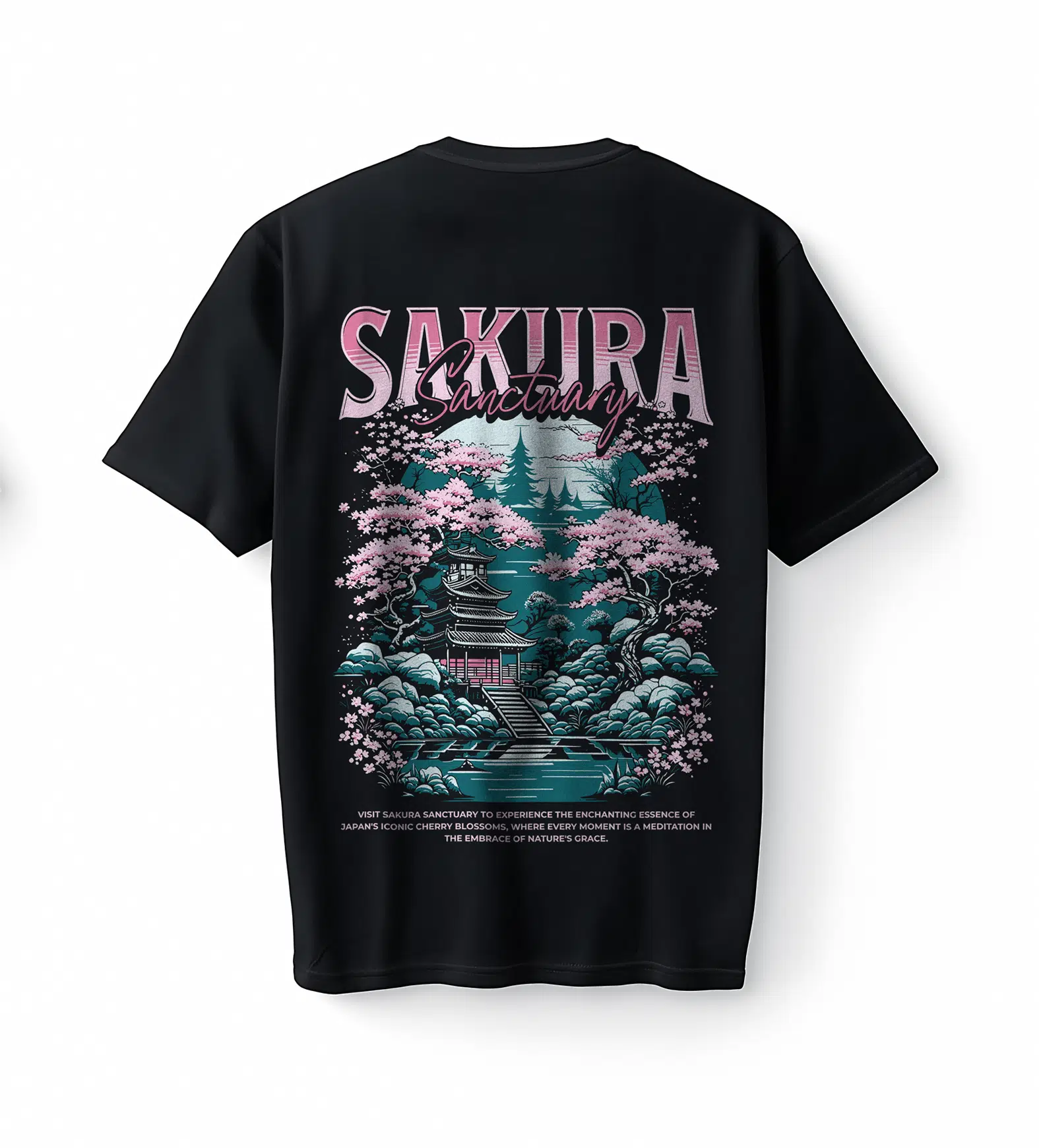 Bumeta Sakura Sanctuary Oversize Unisex Tişört T-Shirt