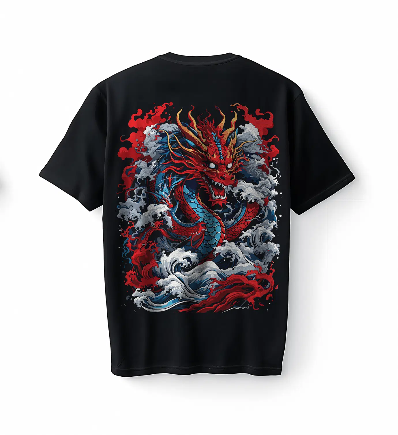 Bumeta Samurai Samuray Dragon Ryuu Oversize Unisex Tişört T-Shirt