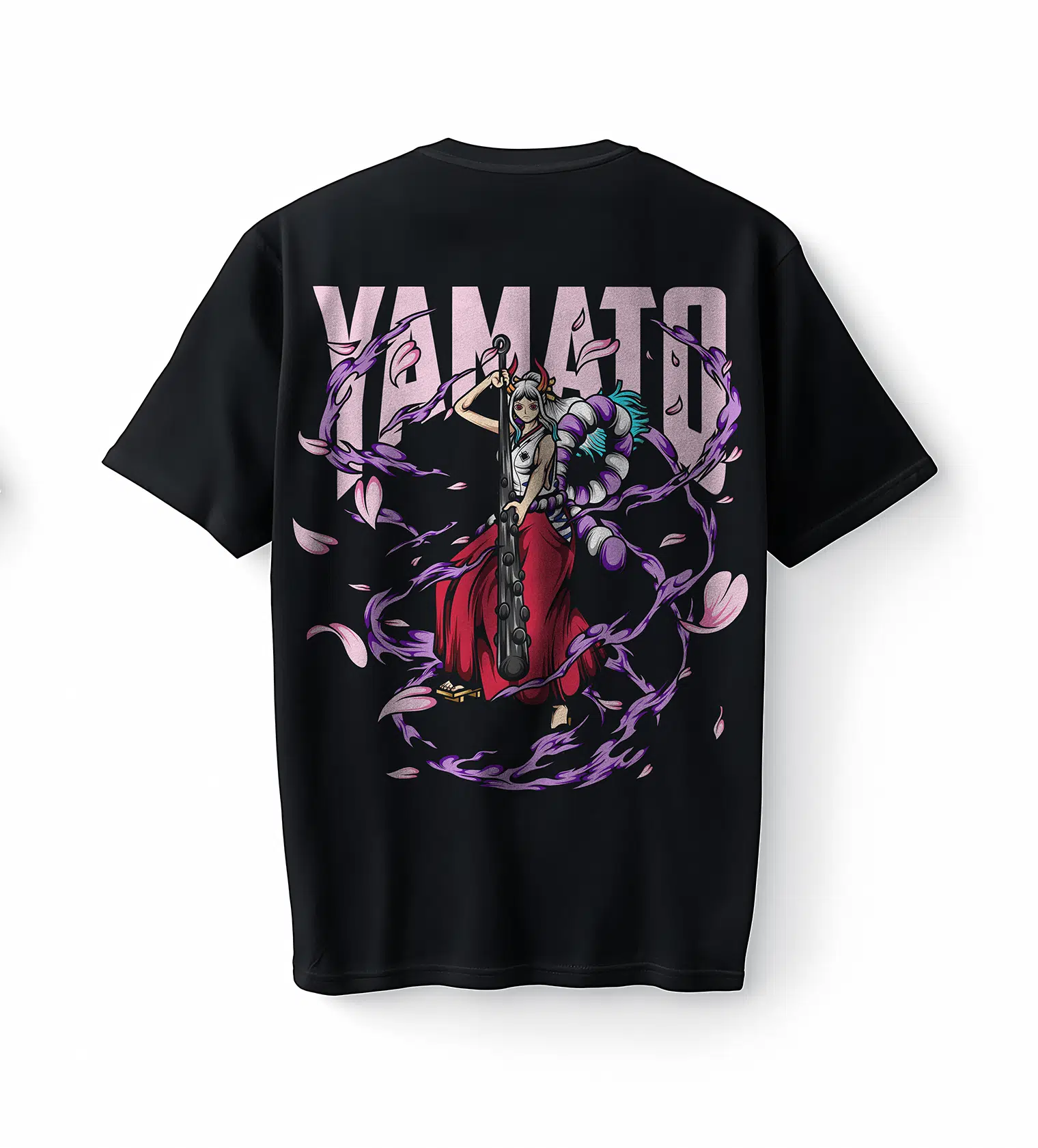 Bumeta Yamato Anime Karakter Baskılı Siyah Oversize Unisex Tişört T-Shirt