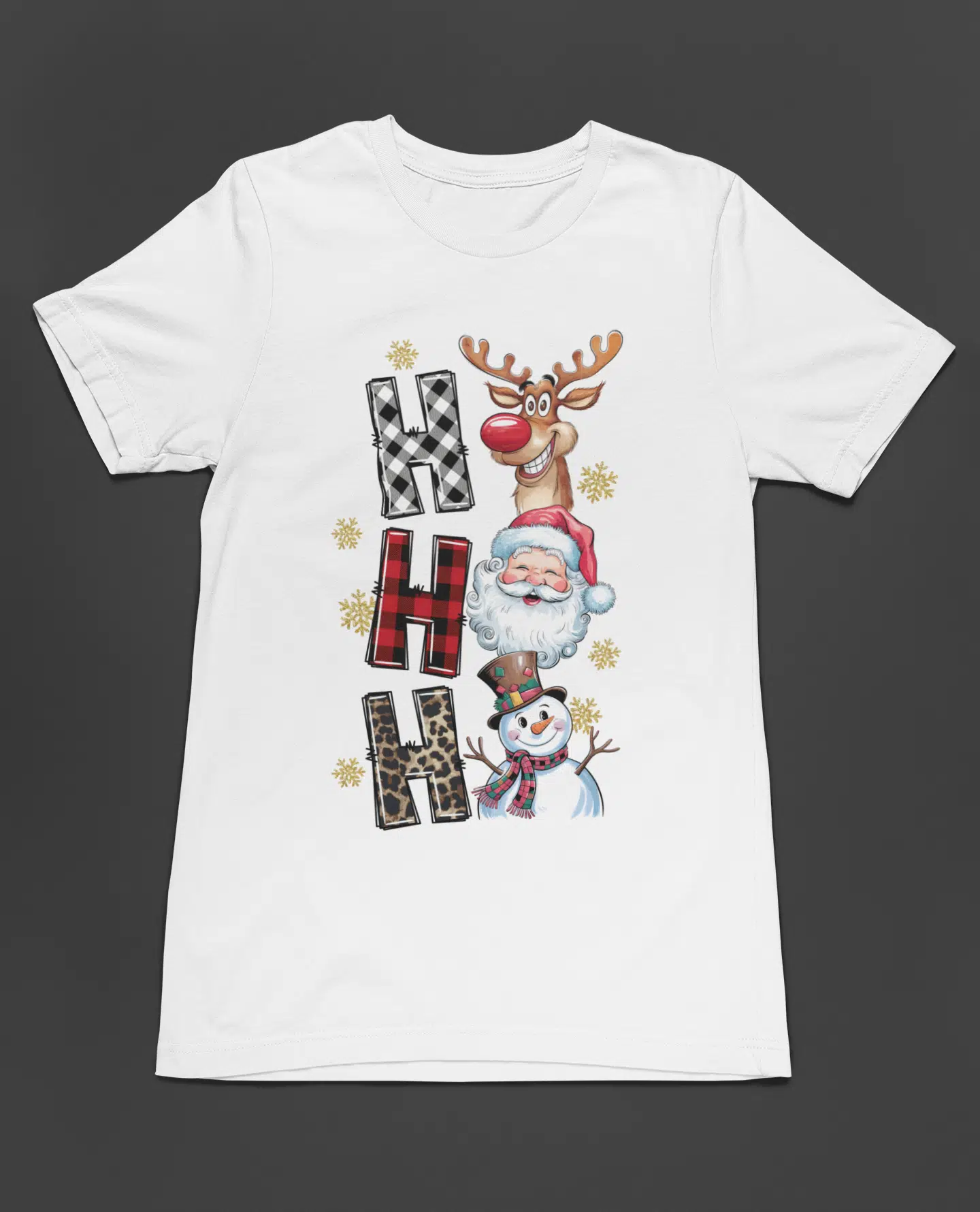 Bumeta Yılbaşı Hoodie HO HO HO Noel Geyik Santa Kardan Adam Baskılı Unisex Tişört T-Shirt